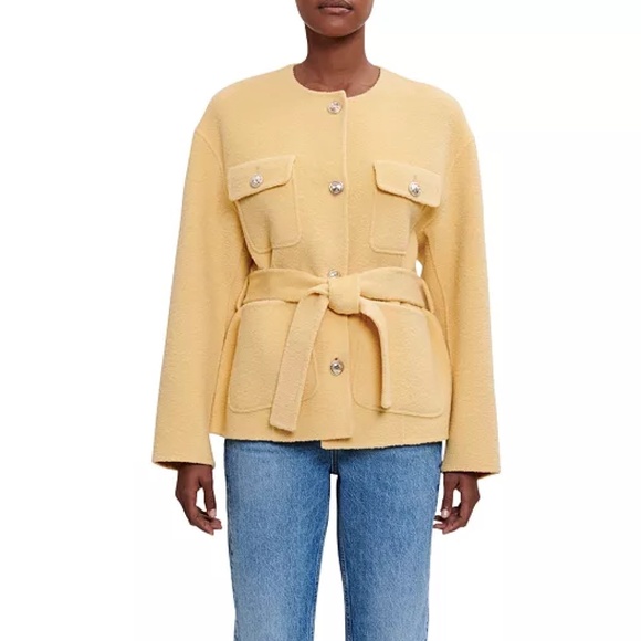 Maje Jackets & Blazers - Giface Belted Cotton Jacket
